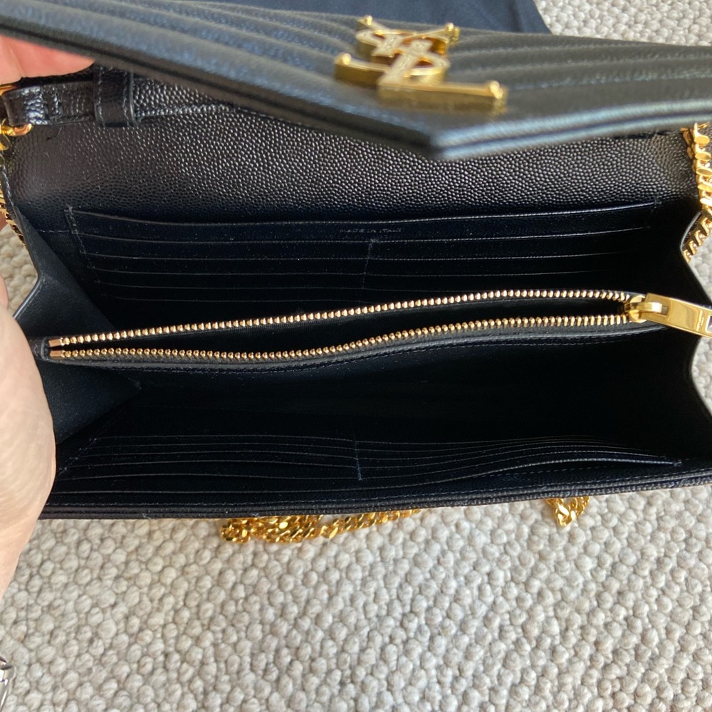 Ysl Monogram Large Wallet On Chain In Grained Lea… - image 7